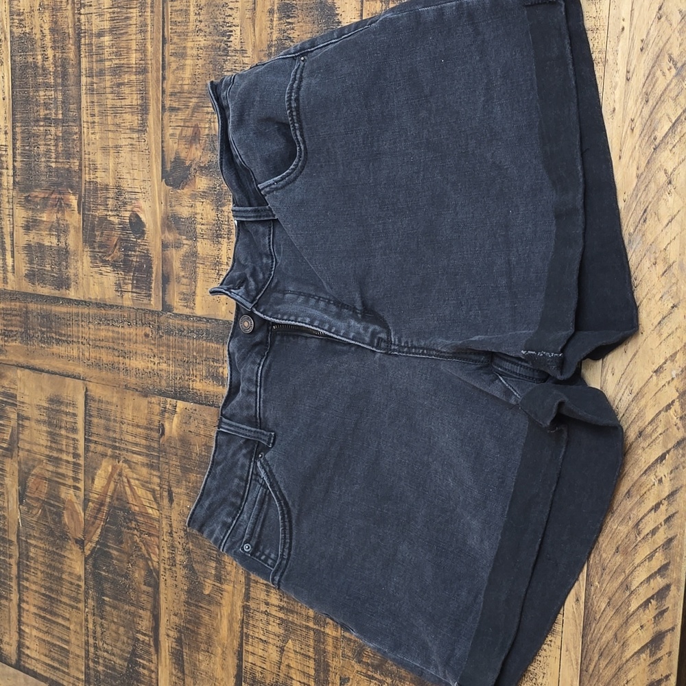 Womens black time and tru denim shorts size 16